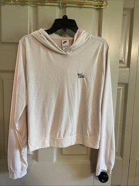 Nike Women's White Lightweight Hooded Sweatshirt with Mini Logo